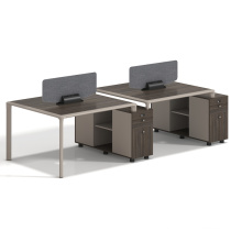 Modern Design Office Furniture Workstation 4 Seat Staff Table With Side Cabinet